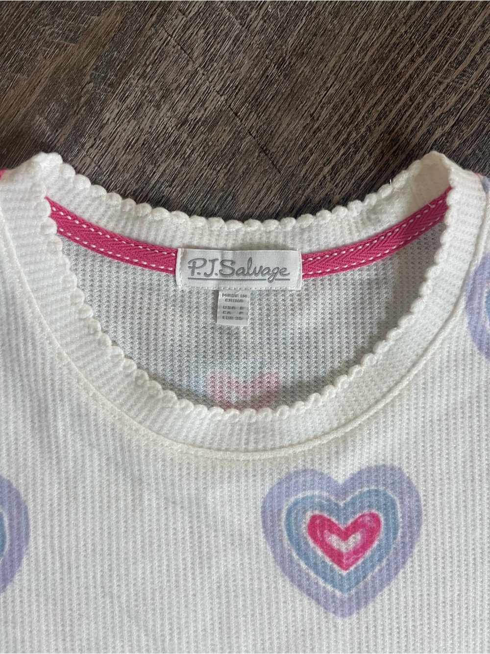 PJ Salvage SET Peace & Love hearts knit pants /long sleeve top - Picture 6 of 11